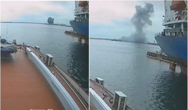 Explozia controlată a unei drone maritime în Portul Constanța, surprinsă pe video
