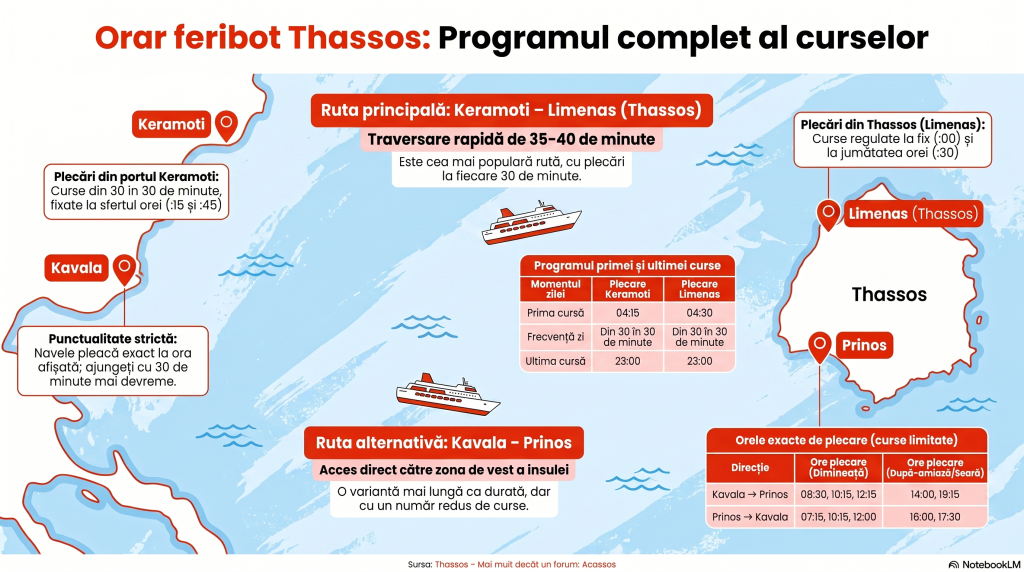 Programul plecărilor feribotului din Keramoti spre Thassos a fost actualizat: „Grecii nu stau după «mai am de cumpărat o plăcintă»” 