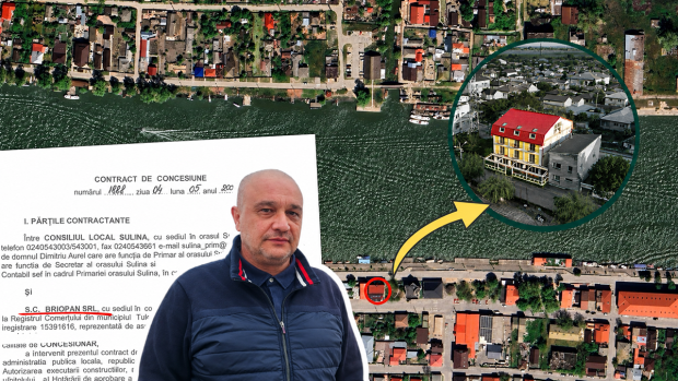 Teren de pe faleza Dunării, în Sulina, concesionat pentru mai puțin de 600 lei lunar unei firme legate de conducerea RAZL