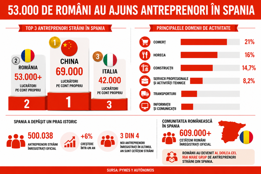 Cum au reușit 53.000 de români plecați la muncă în Spania să devină antreprenori de succes și să cucerească afacerile locale