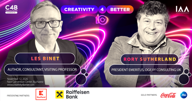 Rory Sutherland, Les Binet și Mark Ritson reunesc excelența în marketing la ediția aniversară Creativity4Better 2026