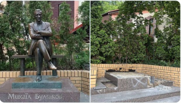 Kievul înlătură statuia lui Mihail Bulgakov, văzută ca un simbol al influenţei imperiale ruse