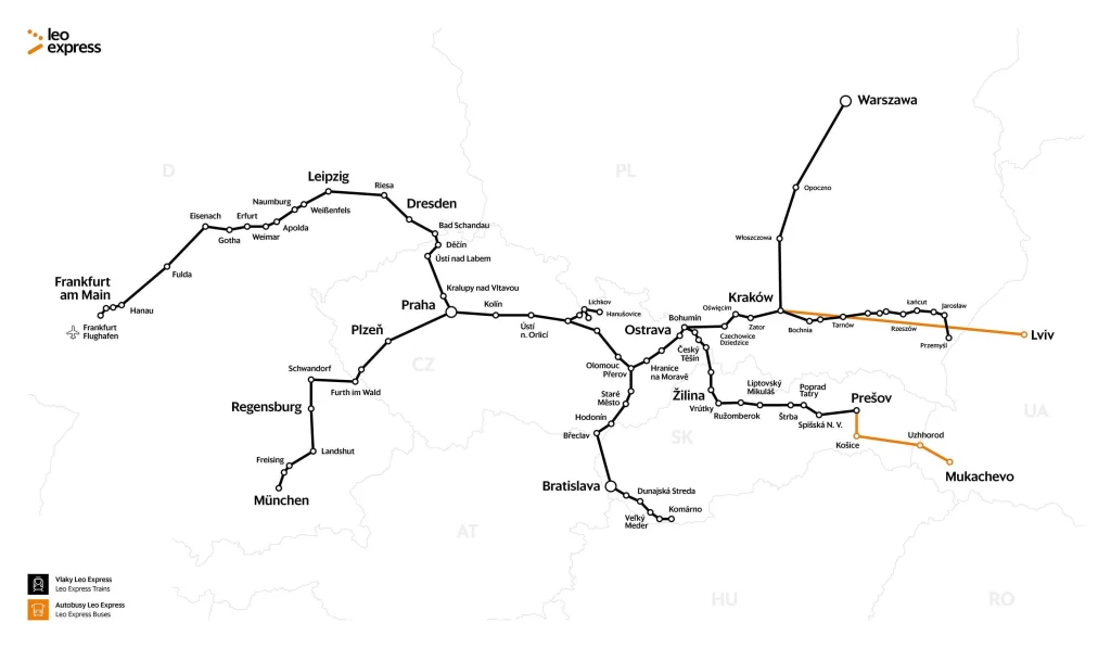 Rețeaua feroviară Leo Express