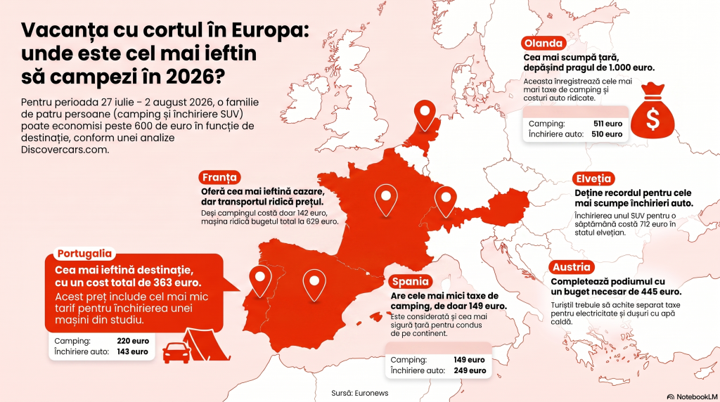 Cele mai ieftine destinații europene de camping în 2026: locația unde un loc de cort costă doar 20 de euro pe zi