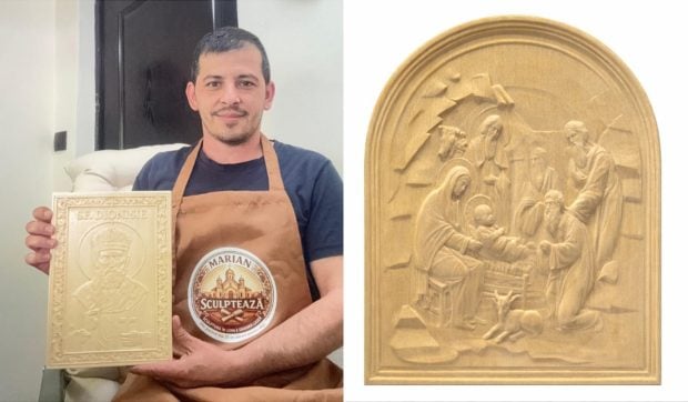 Marian Petre, sculptor din Prahova, păstrează vie tradiția icoanelor din lemn și sprijină familia în momente dificile