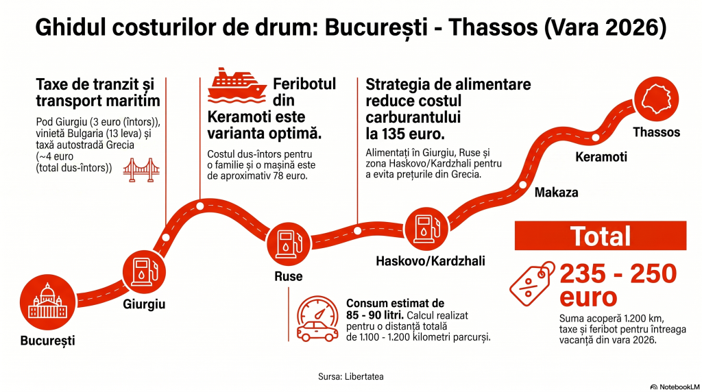 Cât costă drumul cu mașina din România până în Thassos în 2026 și unde să alimentezi de parcurs: viniete, taxe și costuri ascunse