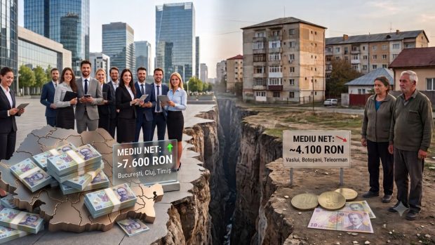 Disparități salariale mari în România: București și județele vestice au cele mai mari venituri, sudul și estul rămân în urmă
