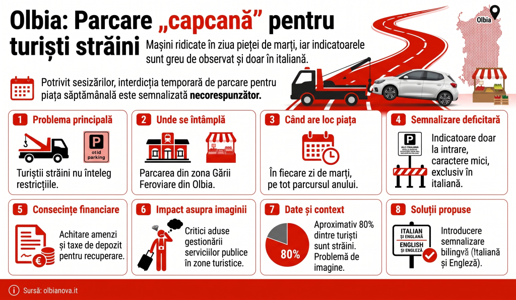 Parcări capcană pentru turiști într-o destinație populară de vacanță: șoferii care s-au trezit cu mașinile ridicate cer indicatoare bilingve