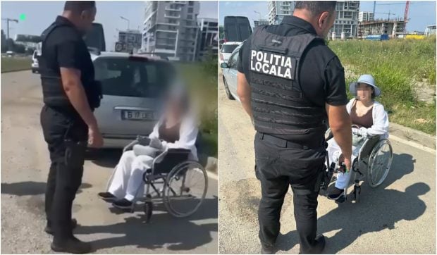 O tânără cerșea în scaun cu rotile pe o stradă din București, în timp ce mama ei o aștepta într-un BMW X5 de aproape 100.000 de euro