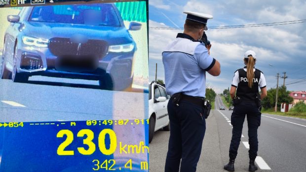 Șofer prins cu 230 km/h pe DEx 16 lângă Oradea, sancționat și penalizat cu suspendarea permisului