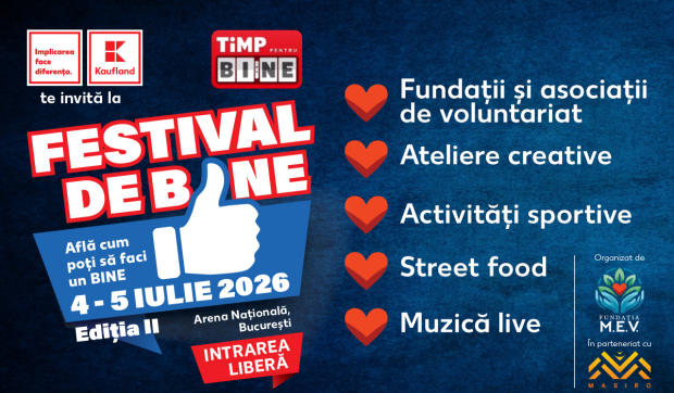 Festival de Bine 2026: Două zile de solidaritate, artă și activități pentru întreaga familie la Arena Națională