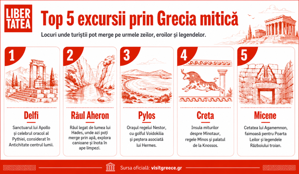 Top 5 excursii prin Grecia mitică: turiștii pot merge pe cărările zeilor și pot înota în ape cristaline