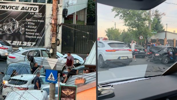 Un adolescent s-a urcat băut la volan și a lovit cinci mașini în apropiere de A3. Trei oameni au fost răniți