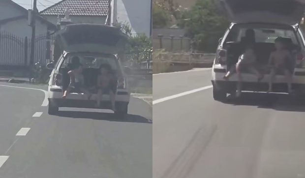 Șofer din Gorj sancționat dur după ce a transportat doi copii în portbagajul mașinii, cu hayonul ridicat