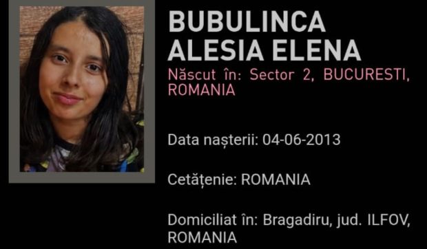 Alertă RO-Alert pentru o minoră dispărută din Bragadiru, Ilfov