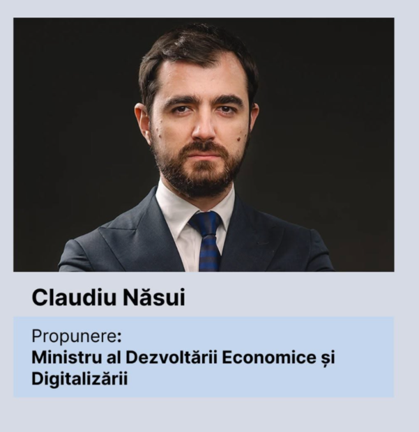 Claudiu Năsui, vicepreședinte USR, propus ca ministru al Dezvoltării Economice și Digitalizării pentru Republica Moldova, în guvernul Tofan