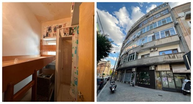 Mică dar surprinzătoare: Garsoniera de 3,59 mp din centrul Bucureștiului, scoasă la vânzare