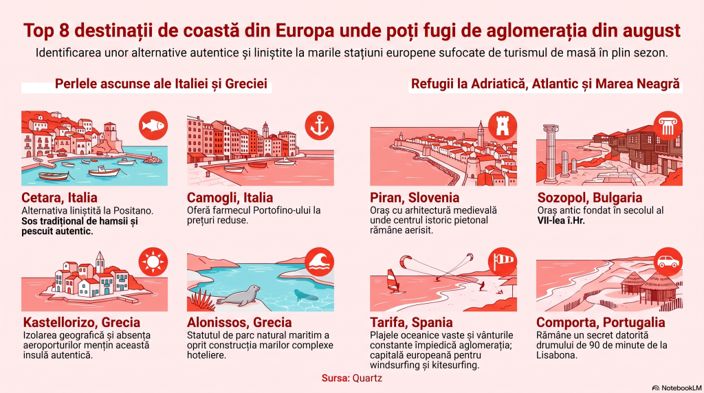 Opt stațiuni din Europa unde plajele nu sunt aglomerate, chiar și în plin sezon