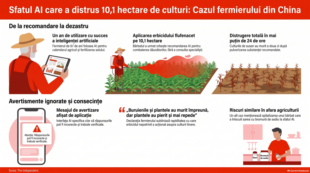 Un fermier a cerut sfatul AI și a distrus hectare întregi de culturi într-o singură noapte, în China