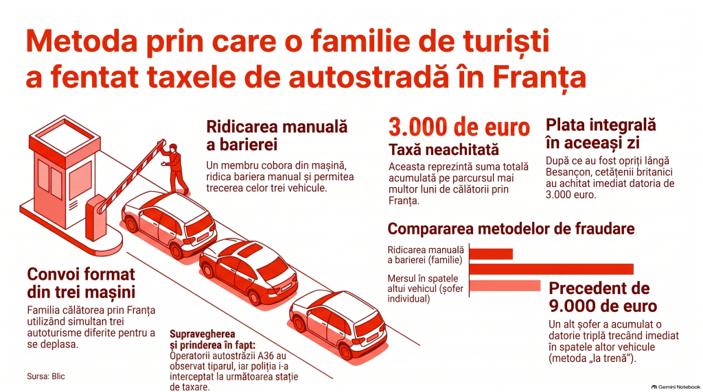 Metoda prin care o familie de turiști a fentat taxele de autostradă din Franța luni bune. Când au fost prinși, au avut de plătit 3.000 de euro