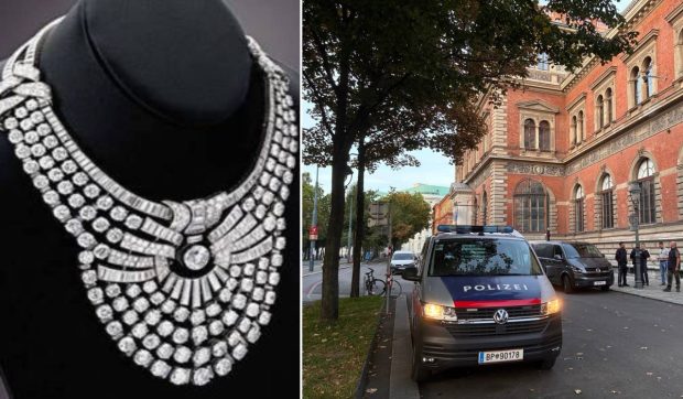 Un colier regal cu 673 de diamante, de 4,3 milioane de dolari, a fost furat dintr-un muzeu din Viena, în plină zi