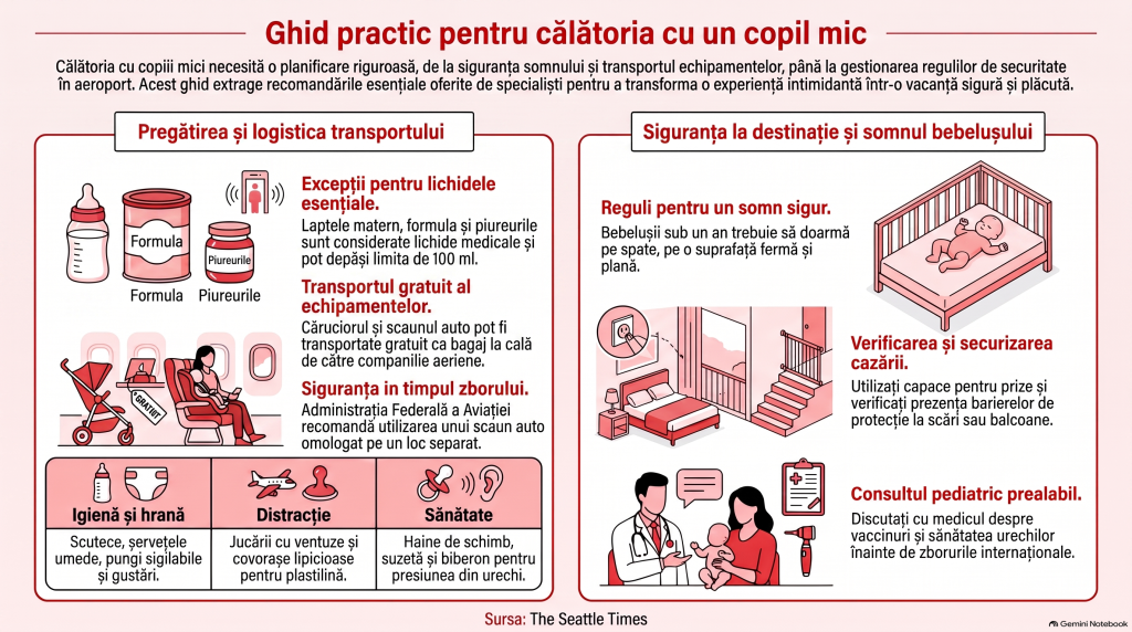 Cum să călătorești în siguranță cu bebeluși și copii mici. Ghidul complet oferit de pediatri și experți în turism