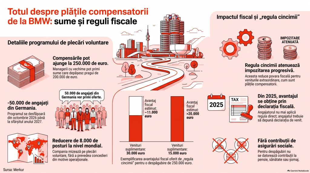 Până la 250.000 de euro pentru plecări voluntare: o companie germană pregătește pachete compensatorii pentru mii de angajați