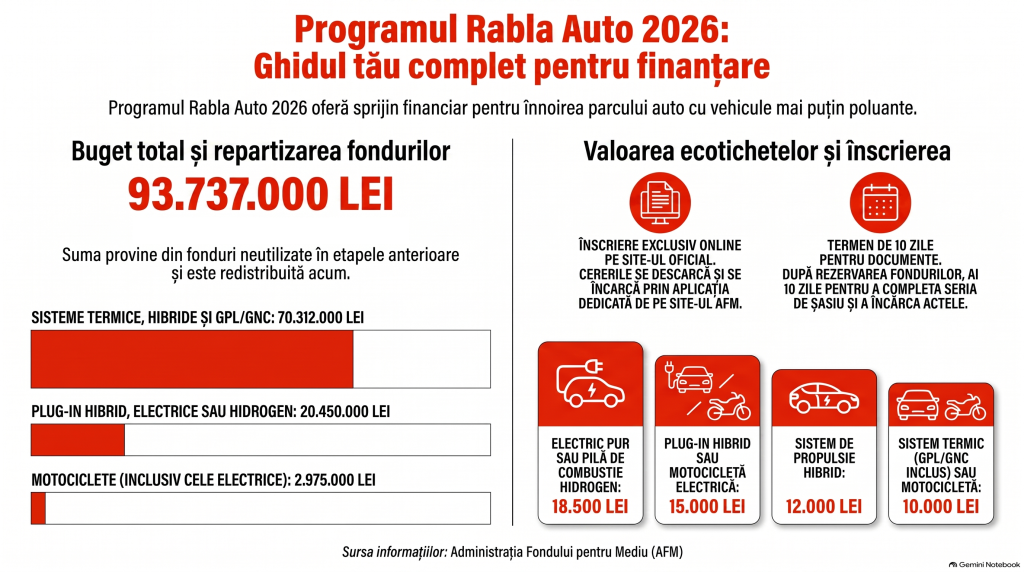 Încep înscrierile în programul Rabla Auto 2026: ce date trebuie să completeze șoferii în termen de 10 zile și care sunt sumele de care pot beneficia