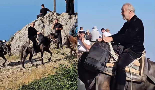 Imagini inedite cu Gigi Becali călare pe măgar în Grecia. Filmarea a ajuns virală: „Am vrut să mă dau șmecher”