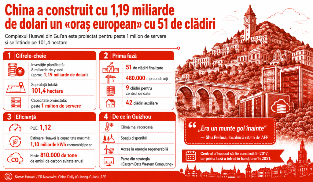 China a construit cu 1.190.000.000 de dolari un „oraș european” cu 51 de clădiri care ar putea evita 810.000 de tone de CO₂ anual: „Era un munte gol înainte”