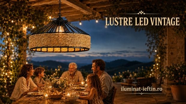 Lustre LED cu design inspirat din natură: soluții moderne și vintage pentru un ambient cald și natural