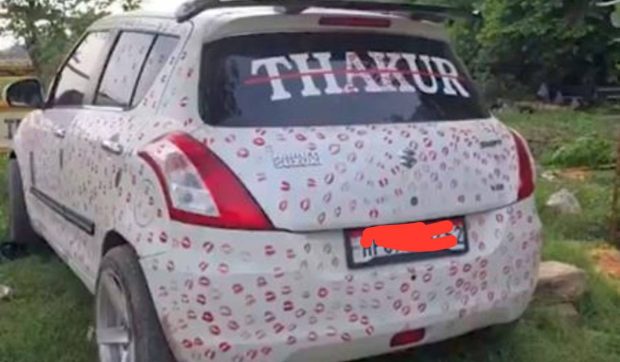 Un tânăr și-a acoperit mașina cu 3.400 de săruturi pentru un clip viral, dar după 5,5 milioane de vizualizări, poliția a intervenit