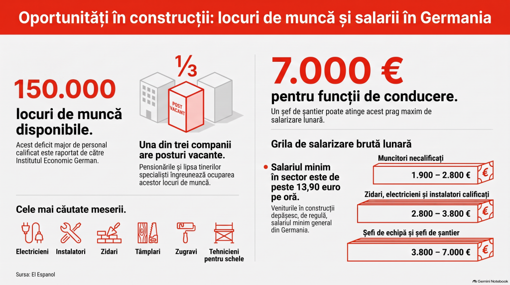 Germania oferă salarii de până la 7.000 de euro și 150.000 de locuri de muncă, inclusiv pentru români
