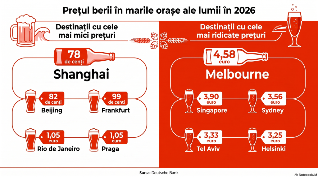 Orașul din Europa unde poți bea o bere cu mai puțin de un euro. Topul orașelor în 2026, realizat de Deutsche Bank