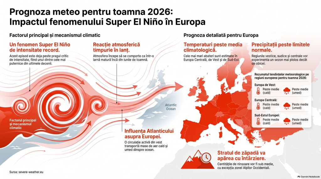 Toamna 2026 ar putea fi mai caldă și mai ploioasă în mare parte din Europa. Ce spun noile modele meteo