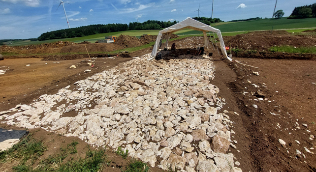 Pe șantierul autostrăzii A8 din sud-vestul Germaniei a fost găsită o rută romană veche de 2000 de ani, cunoscută sub numele de „Drumul Alblimes”