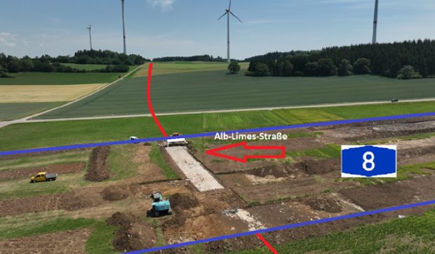 A fost redescoperit „Drumul Alblimes”, o rută romană veche de 2.000 de ani, în timpul lucrărilor pe autostrada A8 din Germania