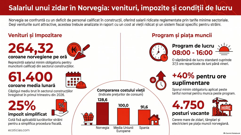 Cât câștigă un zugrav sau un instalator în Norvegia pentru 8 ore de muncă, de luni până vineri. Cum sunt impozitați muncitorii străini