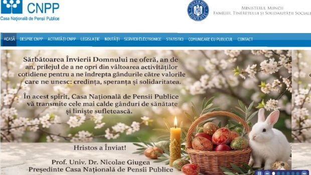 Site-ul Casei de Pensii îi întâmpină pe români cu „Paște fericit”, deși suntem în august. Ce spune instituția