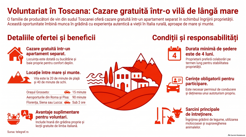 Cazare gratuită într-o vilă din Toscana, la doar câteva minute de plajă: care sunt condițiile și ce trebuie să faci