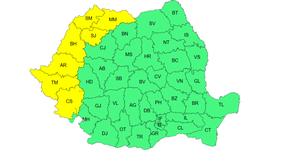 Cod galben de caniculă în 7 județe din România. Prognoza ANM pentru perioada 10-12 august 2026