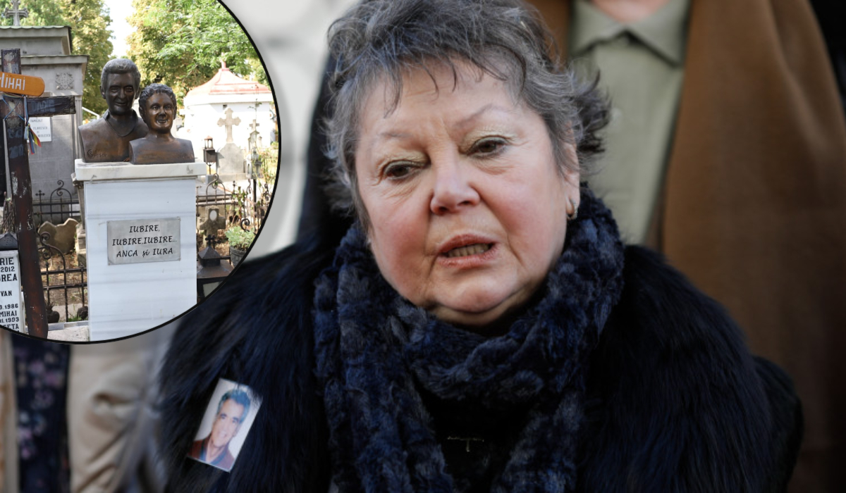 Primele imagini de la înmormântarea Ancăi Pandrea. Sora actriței a fost adusă în scaun cu rotile
