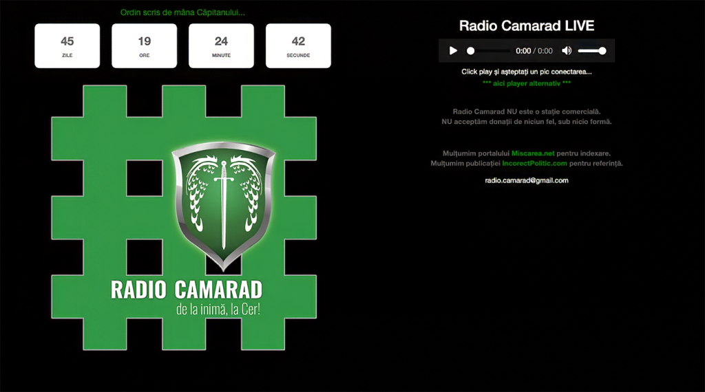 Cum a funcționat timp de doi ani un post de radio online care emitea propagandă legionară. Radio Camarad, emisiuni despre „mafia evreiască”, „goimi” și „târtani”