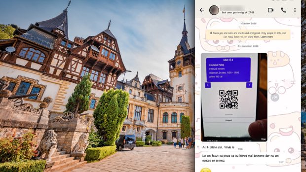 Rețeaua de furat de la Muzeul Peleș s-a adaptat digitalizării: tichetele electronice, inclusiv cele gratuite pentru copii, fotografiate la poartă și revândute pe alei: „Ai 4 aici. Vinde-le!”